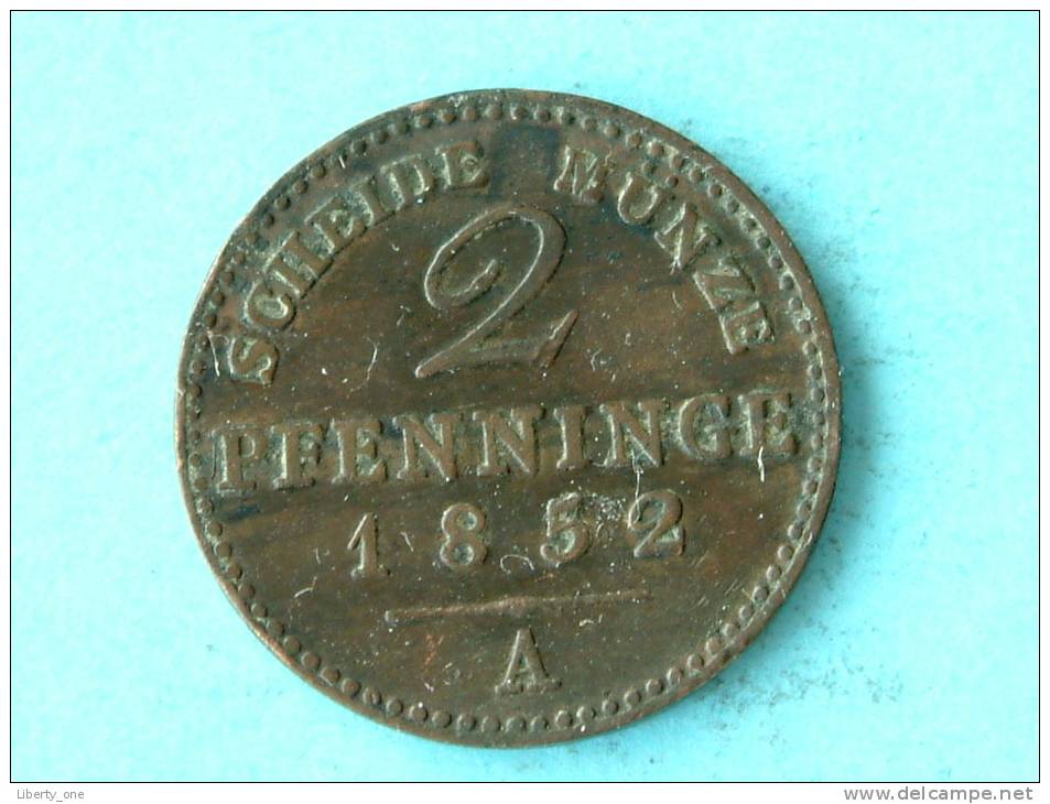 1852 A - 2 PFENNINGE / KM 452 ( Uncleaned - For Grade, Please See Photo ) ! - Petites Monnaies & Autres Subdivisions