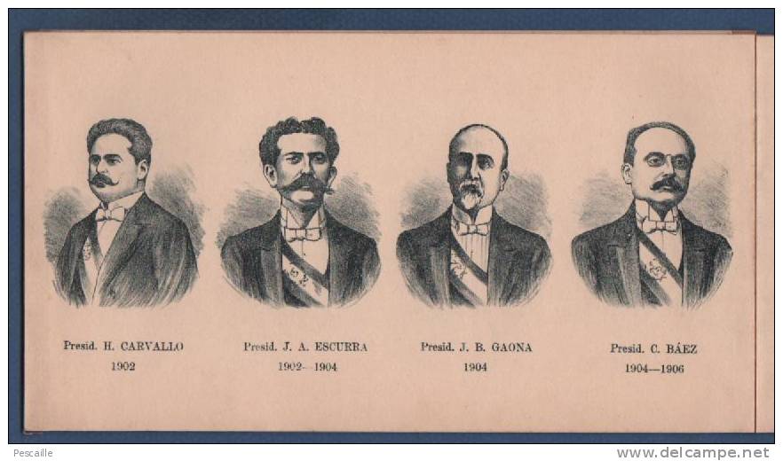 RETRATOS DE 26 PRESIDENTES DE LA REPÚBLICA DEL PARAGUAY DEL 1811 AL 1911 - 22.4 x 11.9 cM