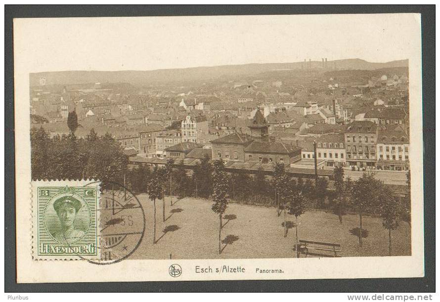 1928, ESCH S/ ALZETTE, PANORAMA , OLD POSTCARD - Esch-Alzette