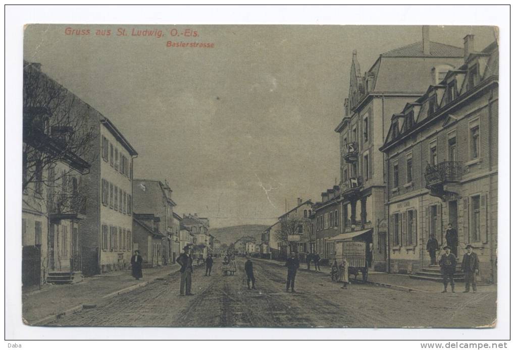 Gruss Aus St Ludwig. O.Els.  Baslerstrasse. - Saint Louis