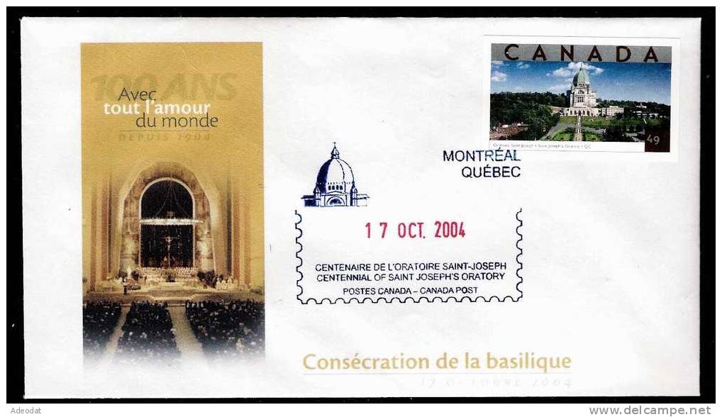 14-SAINT FRÈRE ANDRÉ FONDATEUR ORATOIRE SAINT-JOSEPH, MONTRÉAL CANADA PLI SOUVENIR 17 OCTOBRE 2004 - Commemorativi
