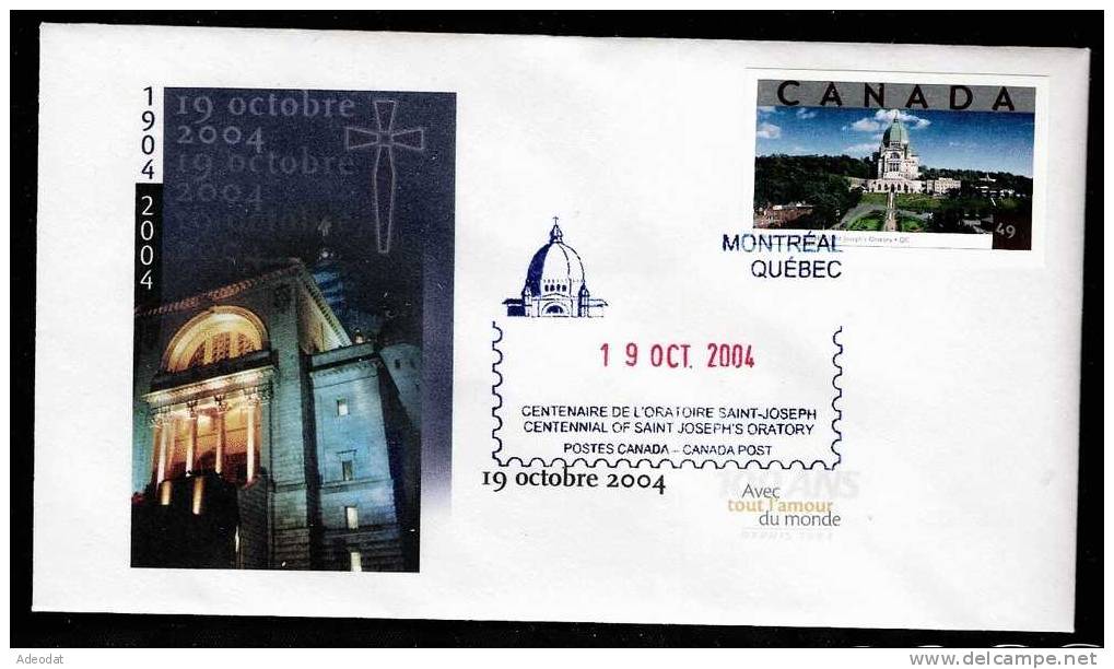 16-SAINT FRÈRE ANDRÉ FONDATEUR ORATOIRE SAINT-JOSEPH, MONTRÉAL CANADA PLI SOUVENIR 19 OCTOBRE 2004 - Commemorativi