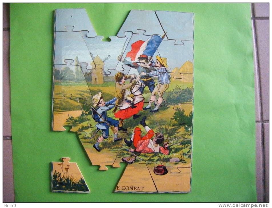 Puzzle Ancien Imcomplet Decor De Vitrine--theme Meunier-ane-combat-chien Des Montagnes-ane-JR Paris- Tourangelle Tours - Toy Memorabilia