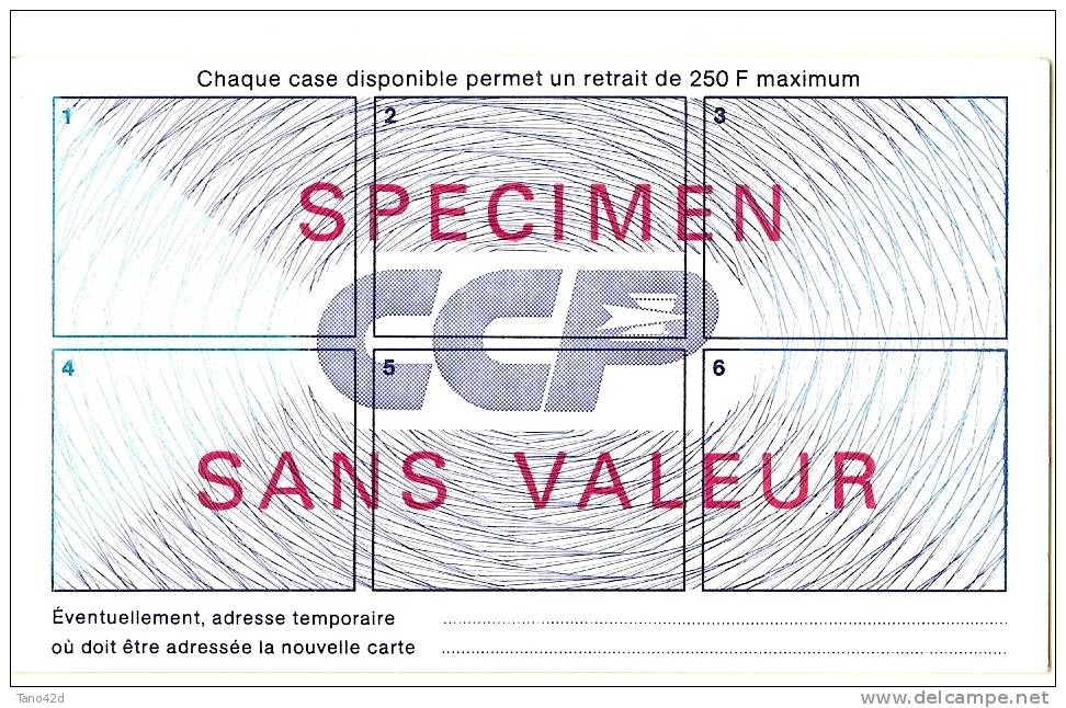 LBR32 - SPECIMEN SANS VALEUR DE CARTE DE PAIEMENT DES CHEQUES DE DEPANNAGE DES CCP - Unclassified
