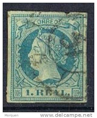 1 Real Isabel II 1860, Rueda Carreta 37, PALMA De MALLORCA, Num 55 º - Gebraucht