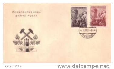 1951.Czechoslovakia- Youth For Mining  - Set, FDC, - FDC