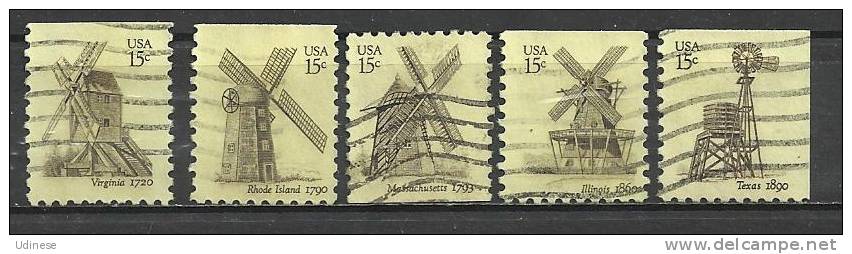 USA 1980 - WIND MILLS  - CPL. SET  - USED OBLITERE GESTEMPELT - Molens