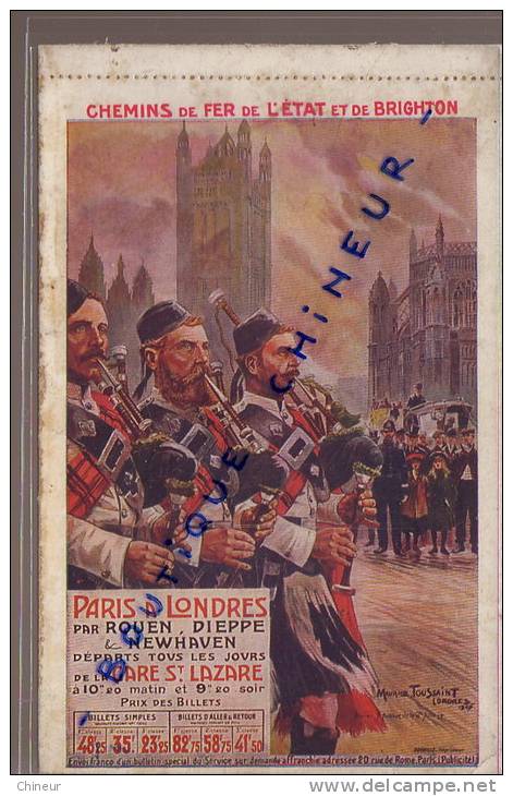 CHEMIN DE FER DE L'ETAT ET DE BRIGHTON PARIS A LONDRES GARE SAINT LAZARE - Autres & Non Classés