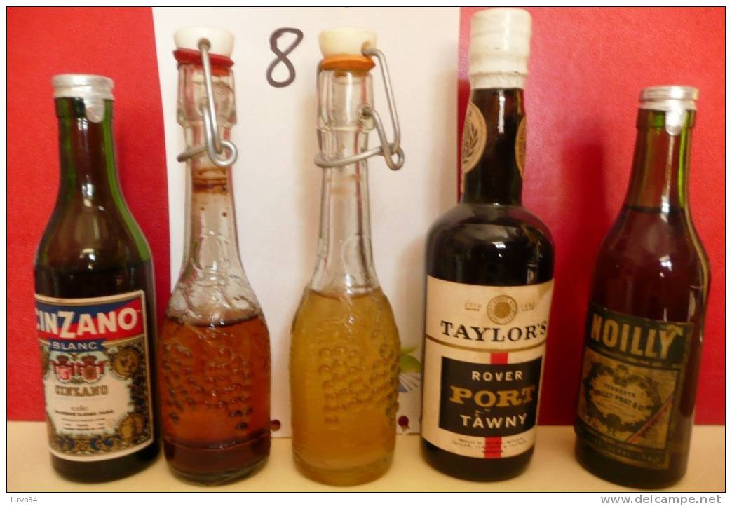 LOT DE 5 MIGNONNETTES HAUTES- MINI BOTTLES- CERTAINES SONT TRES ANCIENNES- SÉLECTION : BOISSONS APERITIVES - Miniatures