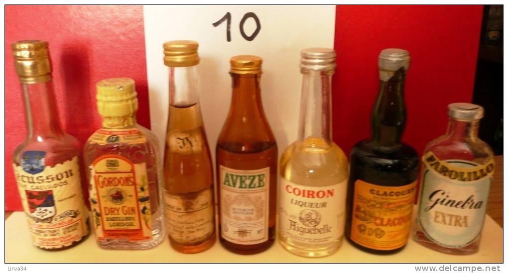 LOT DE 7 MIGNONNETTES- MINI BOTTLES- CERTAINES SONT TRES ANCIENNES- SÉLECTION : APÉRITIFS- DIGESTIFS - Miniature