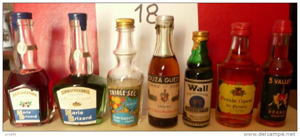 LOT DE 7 MIGNONNETTES- MINI BOTTLES- CERTAINES SONT TRES ANCIENNES- SÉLECTION : BOISSONS DIGESTIVES - Mignonnettes