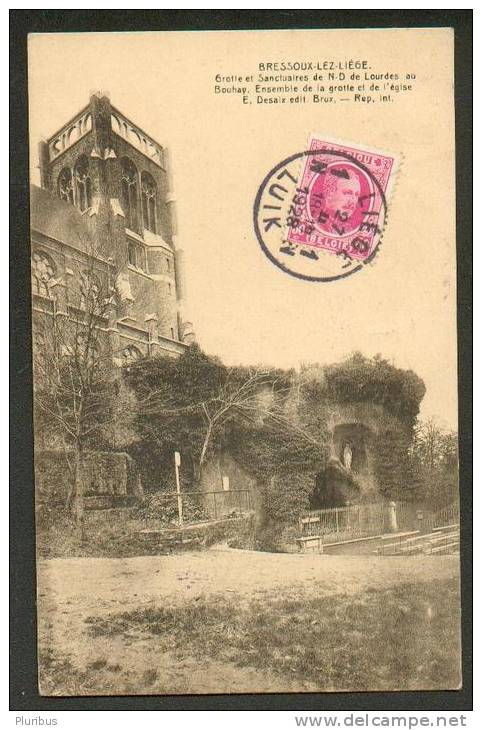 1928 BELGIUM, BRESSOUX-LEZ-LIEGE, BONNE ANNEE CHRISTMAS LABEL, T-MARKING BY MISTAKE,  , OLD POSTCARD  TO ESTONIA - Andere & Zonder Classificatie