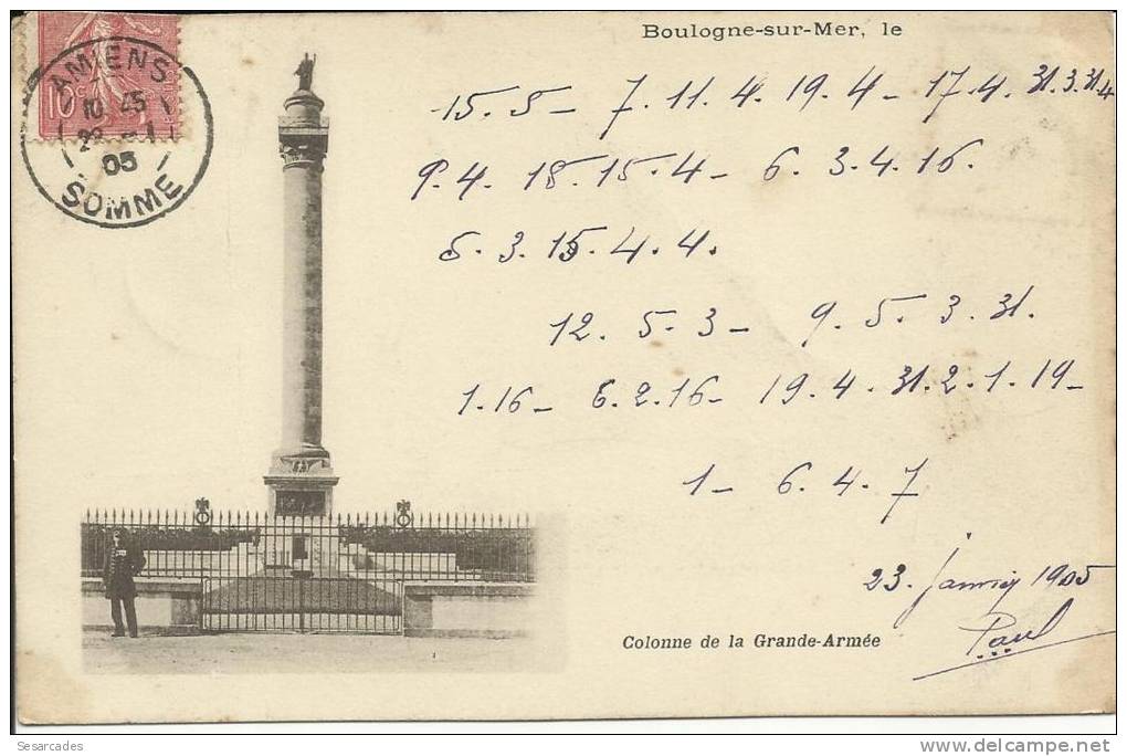 BOULOGNE SUR MER, COLONNE DE LA GRANDE ARMÉE, PRECURSEUR - Boulogne Sur Mer