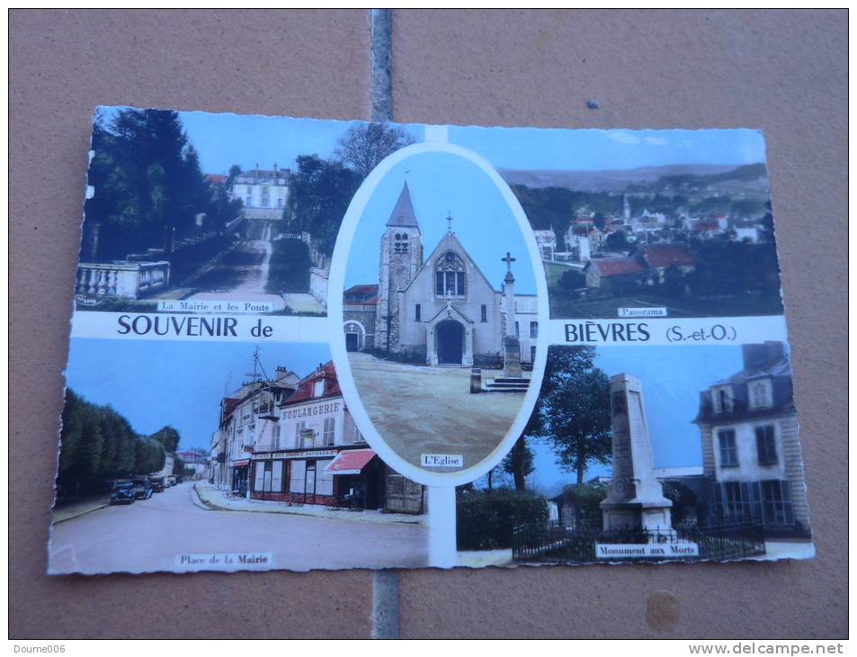 Cpsm Bievres Souvenir Multivues Mairie, Place,panorama,.. - Bievres