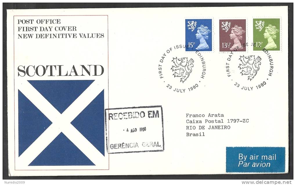 1980 GB FDC SCOTLAND NEW DEFINITIVE VALUES - 006 - 1971-1980 Decimal Issues