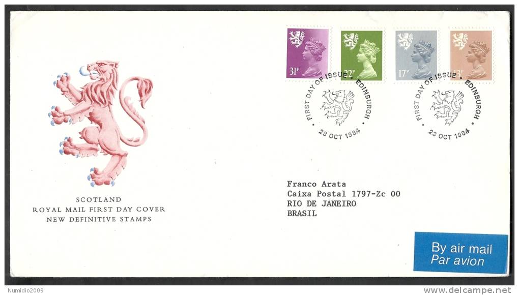 1984 GB FDC SCOTLAND NEW DEFINITIVE STAMPS - 006 - 1981-1990 Em. Décimales