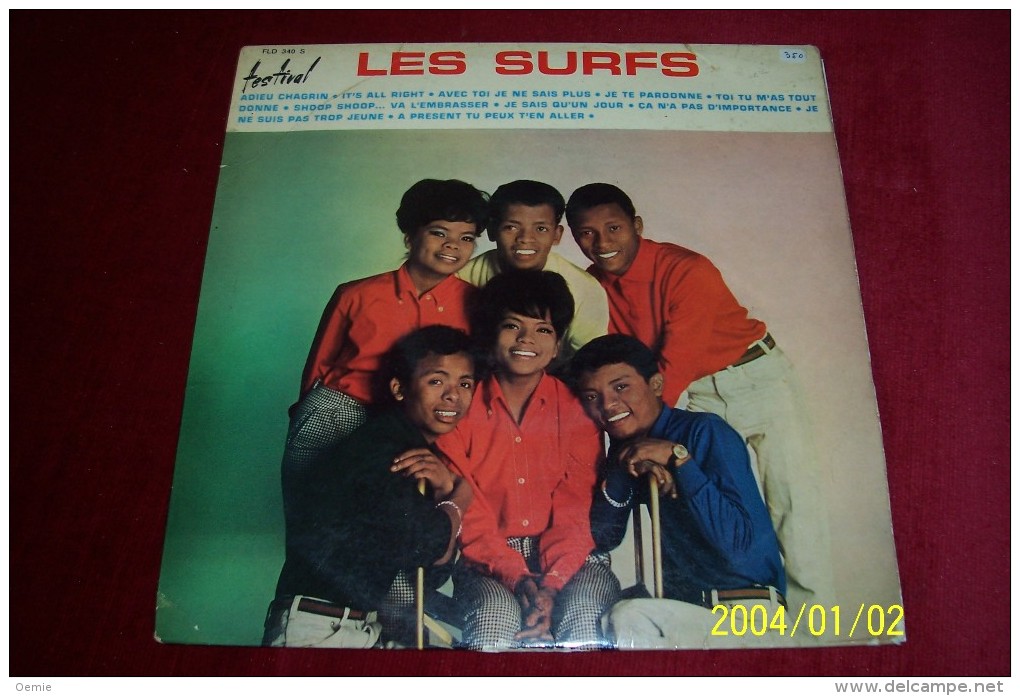 LES SURFS  ° ADIEU CHAGRIN  33 TOURS  25 Cm Avec Autographe Des Surfs - Autographes