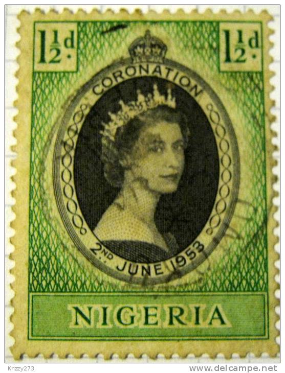 Nigeria 1953 Coronation Queen Elizabeth II 1.5d - Used - Nigeria (...-1960)