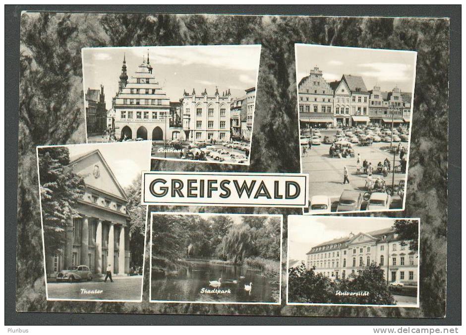 GERMANY DDR GREIFSWALD ,  OLD POSTCARD TO USSR ESTONIA 1968 - Greifswald