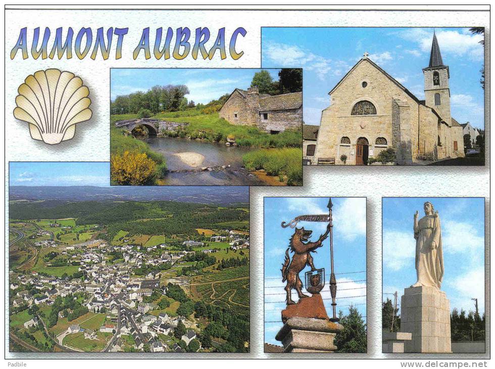 Carte Postale 48. Aumont-Aubrac  Vue D´avion Trés Beau Plan - Aumont Aubrac