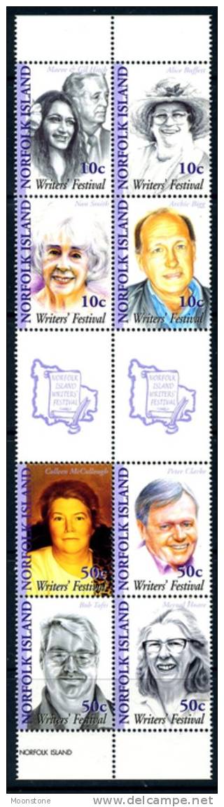 Norfolk Island 2003 Writer´s Festival Block Of 8, MNH (slight Bend) - Norfolk Island