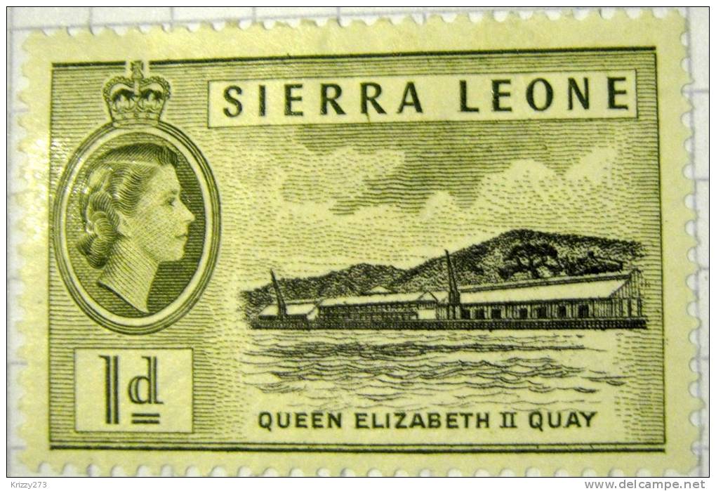 Sierra Leone 1956 Queen Elizabeth II Quay 1d - Unused - Sierra Leone (...-1960)