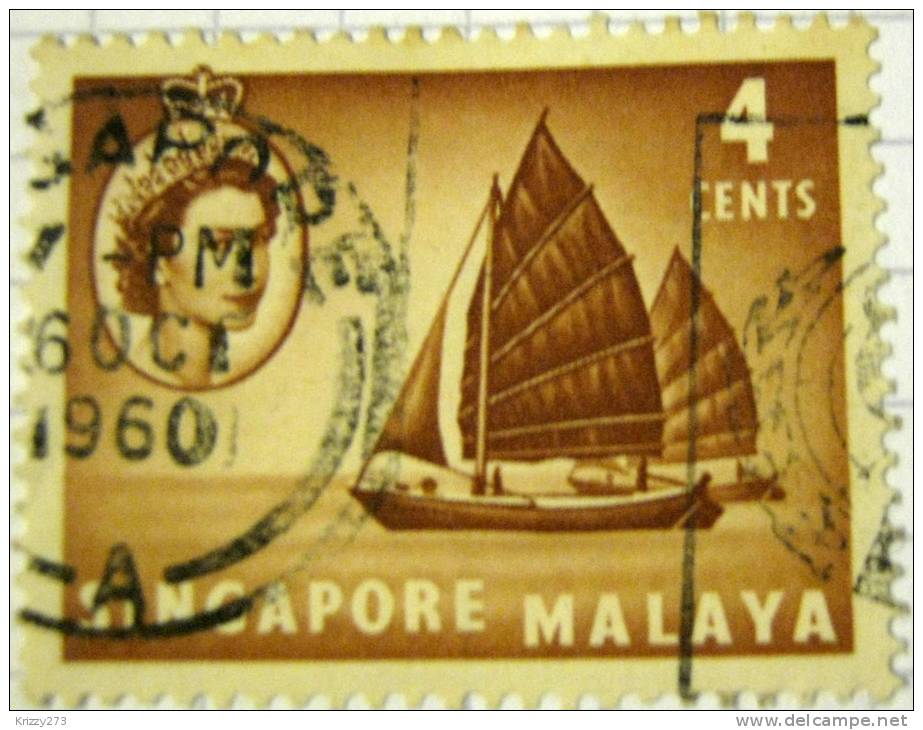 Singapore Malaya 1955 Twa Kow 4c  - Used - Singapour (...-1959)