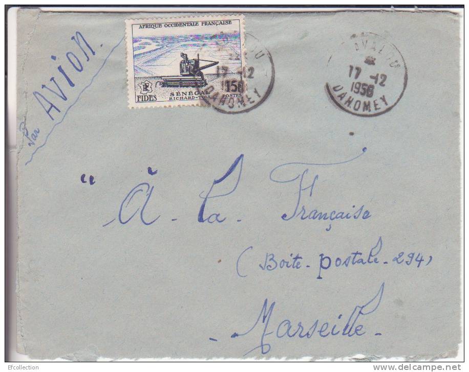 SAVALOU - DAHOMEY - 1956 - COLONIES FRANCAISES - LETTRE - MARCOPHILIE - Lettres & Documents