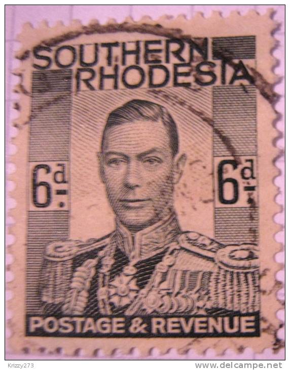 Southern Rhodesia 1937 King George VI 6d - Used - Zuid-Rhodesië (...-1964)