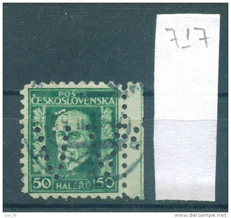 25K717 //  - VV - Czechoslovakia Tchecoslovaquie Tschechoslowakei Perfin Perfores Perforiert Perforati Perforadas - Perforadas