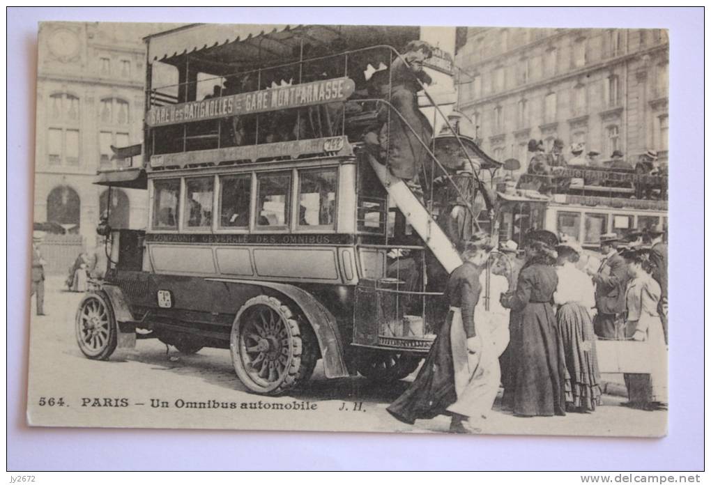 Paris. Omnibus Automobile. Reproduction C'était La France. - Transport Urbain En Surface