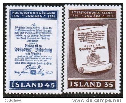 ICELAND   Scott #  493-4**  VF MINT NH - Unused Stamps