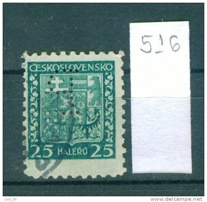 25K516 //  - P - Czechoslovakia Tchecoslovaquie Tschechoslowakei Perfin Perfores Perforiert Perforati Perforadas - Perforiert/Gezähnt