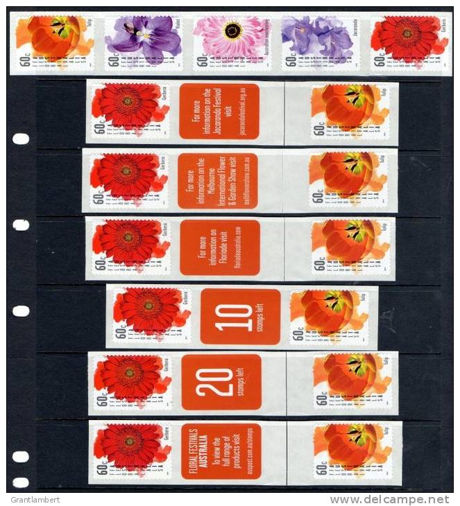 Australia 2011 Flowers - Self-adhesives, 17 Stamps &amp; 6 Messages MNH - Mint Stamps