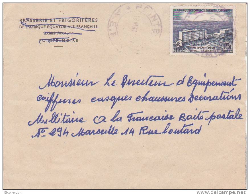 POINTE NOIRE - CONGO - Colonies Francaises,Afrique,avion, Lettre,marcophilie - Covers & Documents