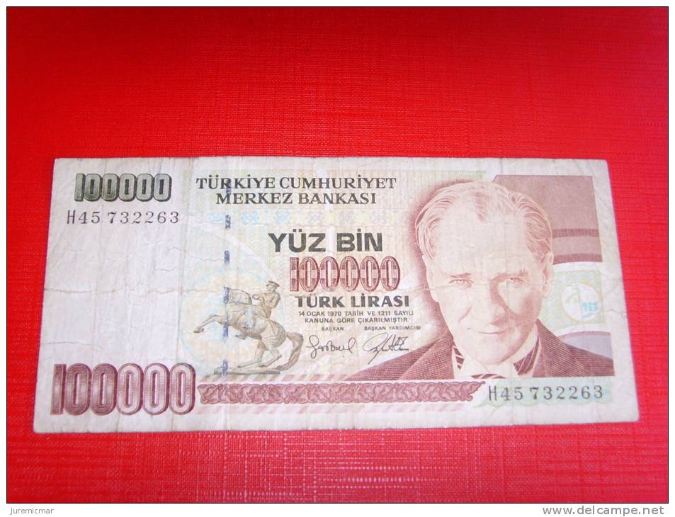 Billet De Banque Turque De 100000 Turk Lirasi - Türkei