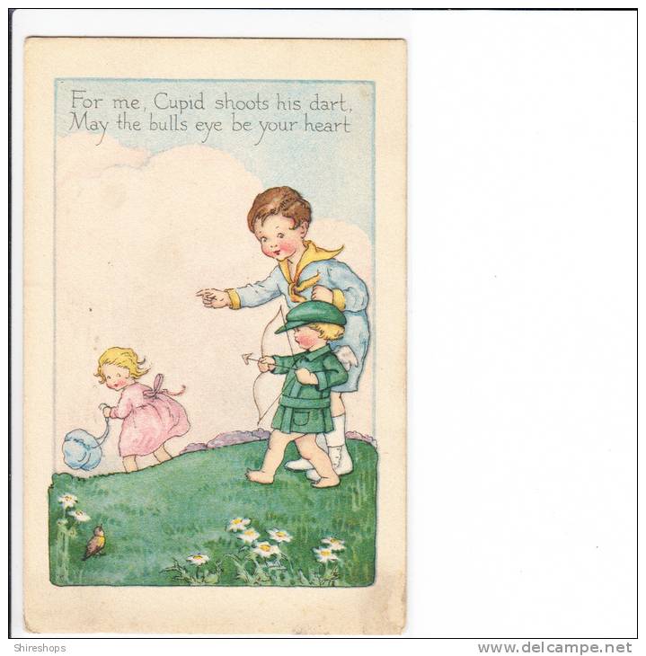 Valentines Day Cupid Baby Angel May The Bulls Eye Be Your Heart Postmark - Valentine's Day