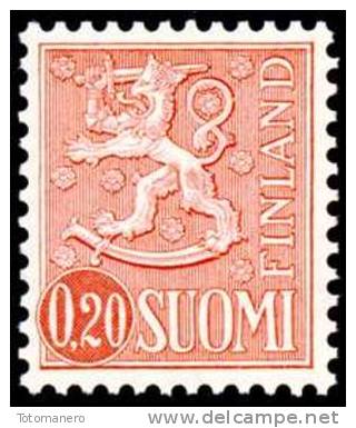 FINLAND, M-63 Lions Definitives 0,20 Type I TeP** - Nuevos