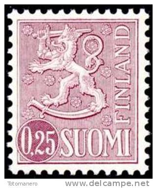 FINLAND, M-63 Lions Definitives 0,25 Type I TeP** - Unused Stamps