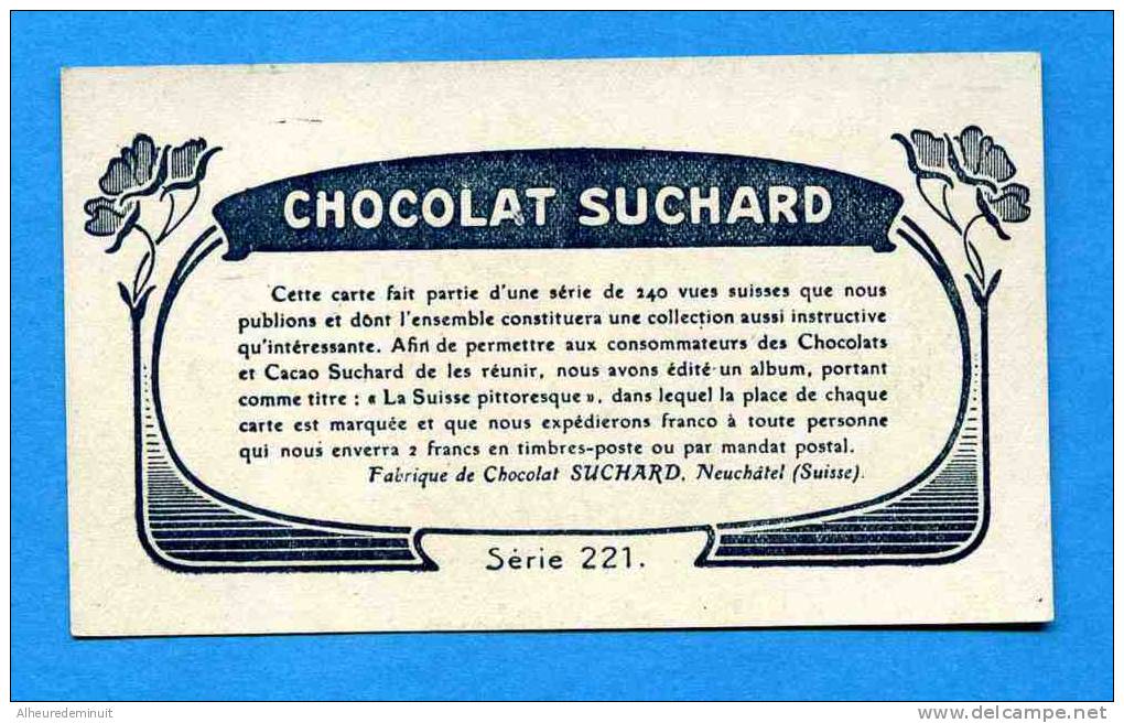 Chromo CHOCOLAT SUCHARD"milka"la Suisse Pittoresque"série 221"RIGI STAFFEL"RIGI KULM"cacao"NEUCHATEL"image - Suchard