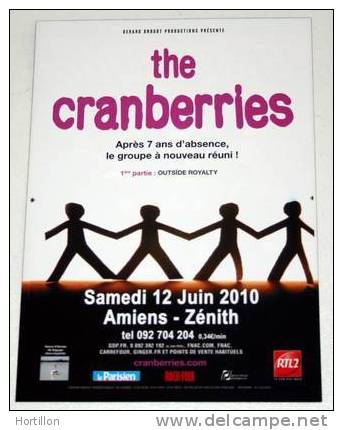 Flyer THE CRANBERRIES Concert AMIENS 2010 ** EX ! - Objets Dérivés