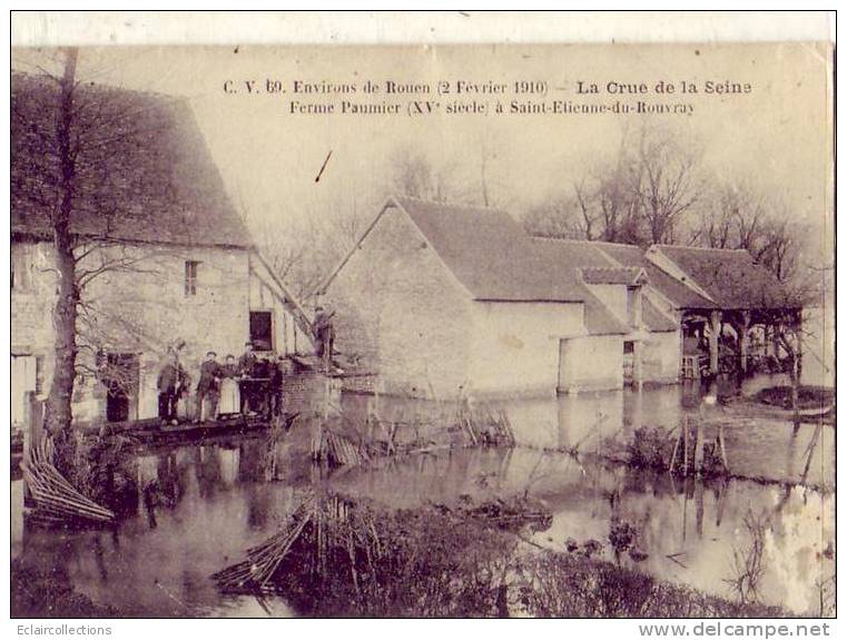 Saint Etienne Du Rouvray..    76    Inondations 1910 .. La Ferme Paumier  (voir Scan) - Saint Etienne Du Rouvray