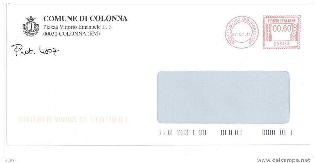 FILATELIA - TEMATICA COMUNI D'ITALIA - COLONNA COMUNE - CAP 00030  - PROVINCIA DI ROMA - Macchine Per Obliterare (EMA)
