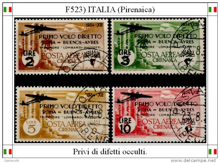 Italia-F00523- Cirenaica - 1934 - Sassone: P.A.n.20-23 (o) - Qualità A Vostro Giudizio. - Cirenaica