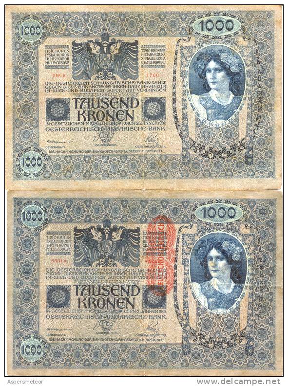 1000 TAUSEND KRONEN OESTERREICHISCH UNGARISCHE BANK 1902 SOLD AS IS - Oostenrijk