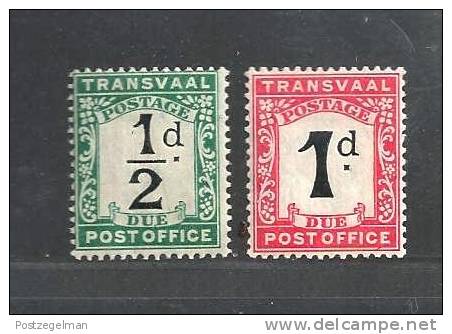 SOUTH AFRICA TRANSVAAL 1907 Hinged Unused Stamp(s) Postage  Due  1-2 (2 Values Only, Thus Not Complete) - Transvaal (1870-1909)