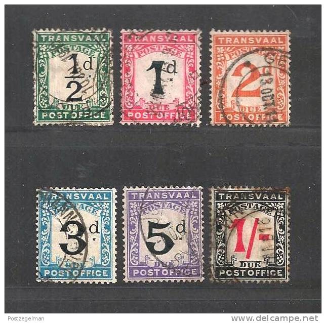 SOUTH AFRICA TRANSVAAL 1907 Used Stamp(s) Postage  Due  1=7 (6 Values Only, Thus Not Complete) - Transvaal (1870-1909)
