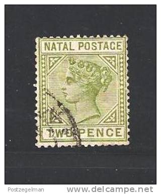 SOUTH AFRICA NATAL 1887used  Stamp  Queen Victoria  2d Olive Green 102 - Natal (1857-1909)