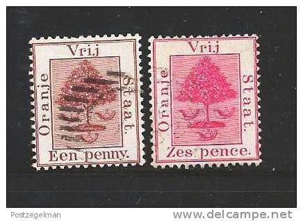 SOUTH AFRICA OVS 1868 Used Stamp(s) Definitives 1dplus 6d Rose 1+4 - Orange Free State (1868-1909)