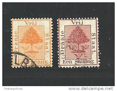 SOUTH AFRICA OVS 1897 Used Stamp(s) Definitives 1/2d Orange + 1Sh Brown 47-48 - Orange Free State (1868-1909)